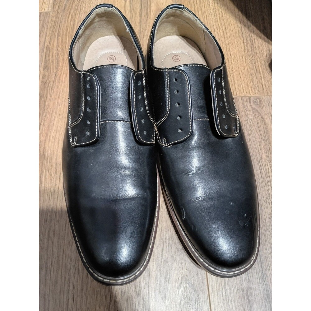 Dexter Men's Comfort Memory Foam Black Faux Leather Oxford Shoes Size 10.5